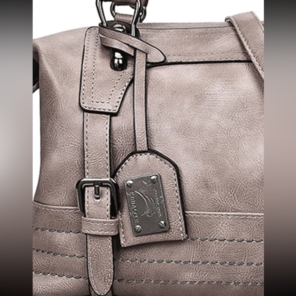 Gray vegan leather tote bag - Picture 2 of 4